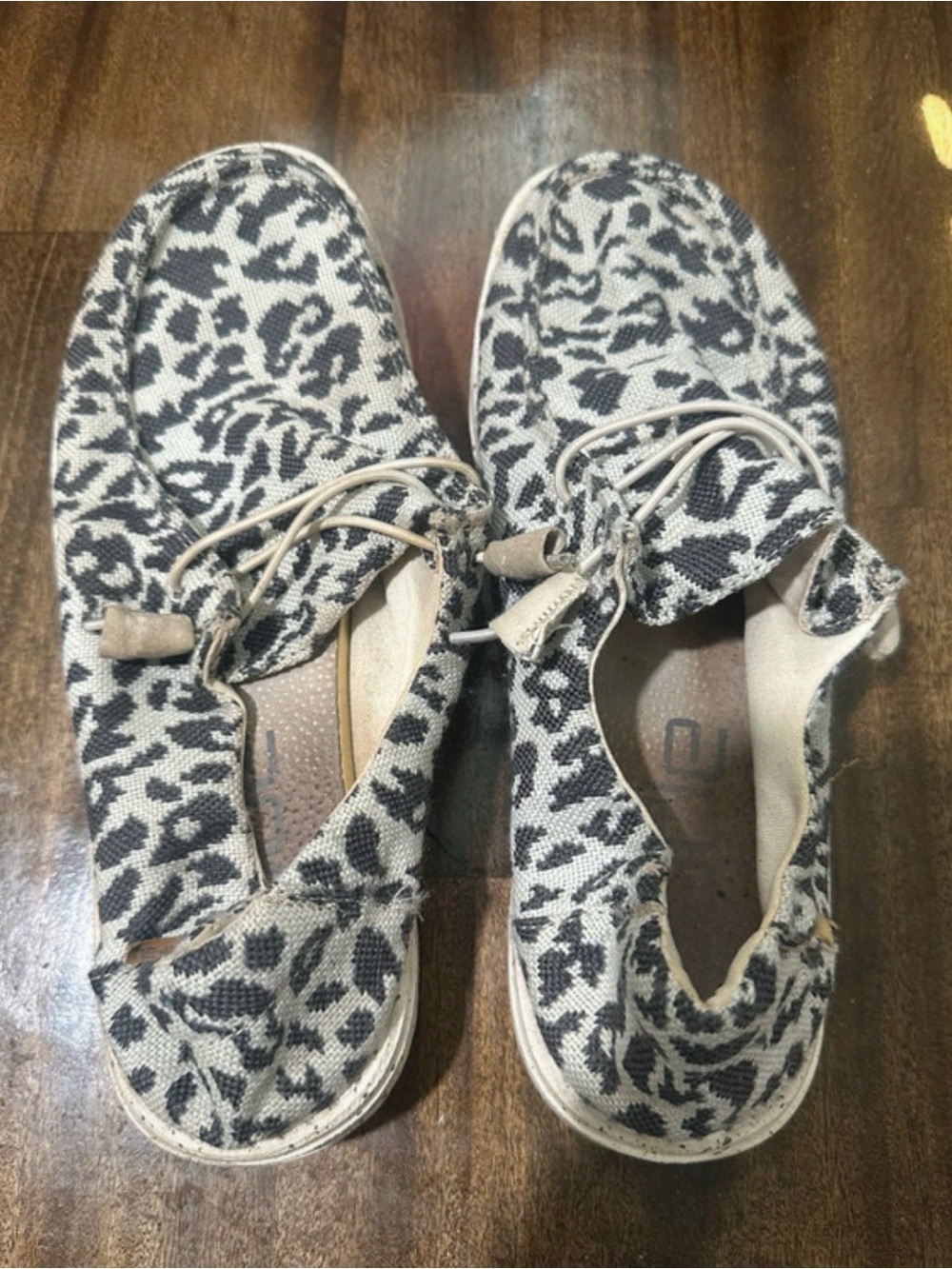 Hey Dude Women’s Leopard Print Slip-On Flats - Beige & Black